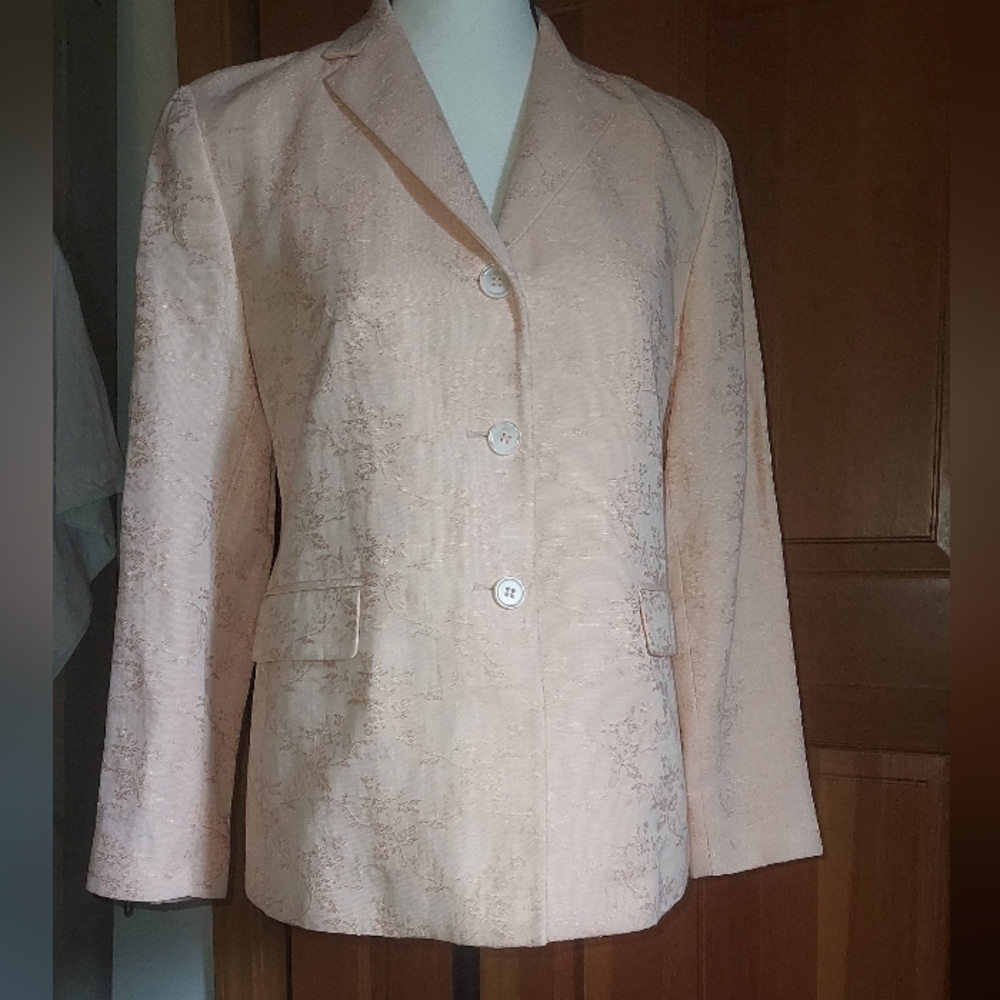 Oscar de la Renta Vintage Pale Pink Single Breast Blazer 6P NWT
